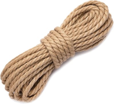 Jute Touw 12 mm x 5 m - Sterk Natuurlijk Vezel Touw voor Tuin DIY Decoratie en Bundelen
