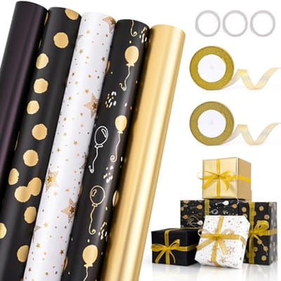 Cadeaupapierset - 5 rollen cadeaupapier 3 m x 43 cm