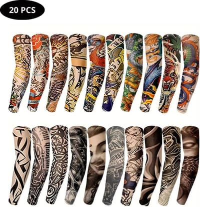 Livano Tattoo Sleeve - Voor Volwassenen - Mouw - Tatoeage - Arm Warmer - Zonbescherming - UV Beschermend - 20 Stuks