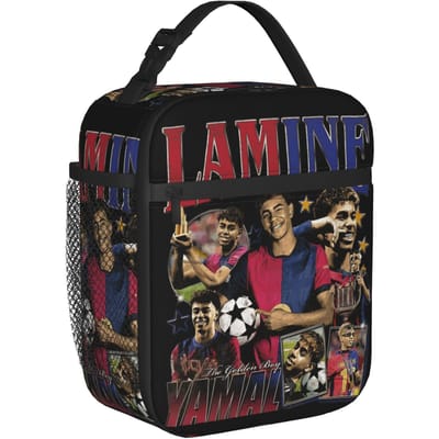 Lamine Y-Yamal Geïsoleerde Lunchtas Groot Voetbal Voetbal Herbruikbare Thermische Tas Lunchbox Tote School Reis Voedseltas One Size