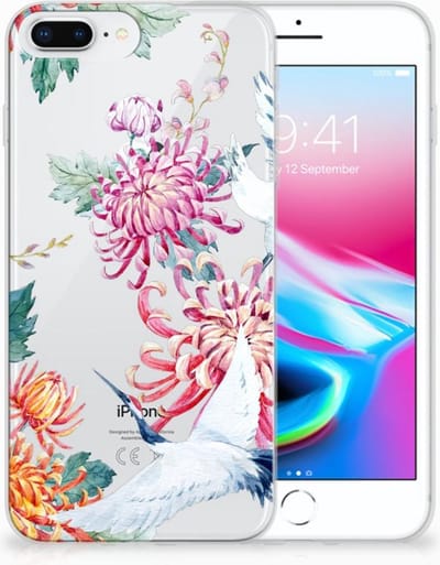 Apple iPhone 7 Plus | 8 Plus TPU Hoesje Bird Flowers