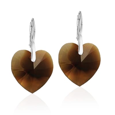 Montebello Oorbellen Doris HZ67 - Swarovski Hart - 925 Zilver Gerhod. - Ø18mm - 32mm