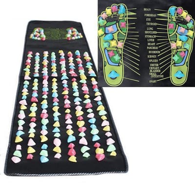 Dailygoods- Reflexologiemat Opvouwbaar Ontwerp - Voetmassage Apparaat - Acupressuurmat - Massagemat met Imitatiekiezelstenen - Spierpijnverlichting - Stimuleert Bloedcirculatie