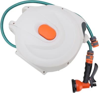 Intrekbare Tuinslang - Wandslanghaspel - Auto Wassen - Elke Lengte Vergrendeld - 20 Meter - Grijs