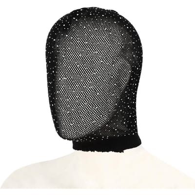 Role Play Sexy Glanzend Geventileerd Gaasmasker Strass Gezichtsjuwelen Masker Vrouwen Sluier Cosplay Hoofdbedekking Nachtclub Podium Rekwisieten black