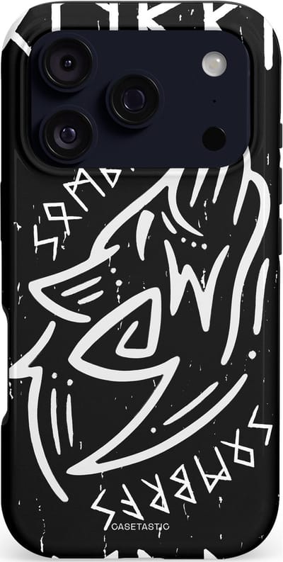 Casetastic hoesje geschikt voor Apple iPhone 17 Pro - MagSafe - Dubbellaagse bescherming - Wolvenkreet - Fashion Case - Zwart Grijs Wit
