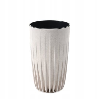 MIRA Hoge Pot ECO Wood Beige Ø 25cm - Stijlvol & Weerbestendig