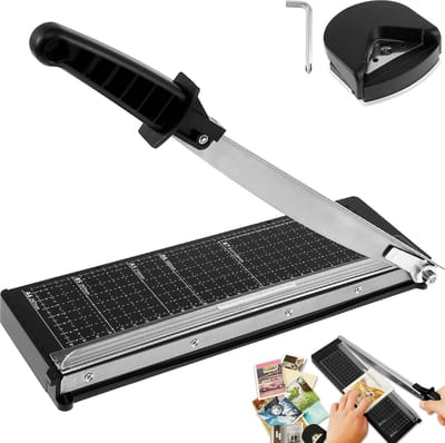 Dailygoods- Papiersnijder A4 - Guillotine Papier - Snijmachine Papier - Snijcapaciteit 8 Vellen - Verstelbare Snijgeleiding - Roestvrij Stalen Lemmet