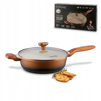 Strong Pro Texture Koperen Frituurpan met Deksel - 28cm