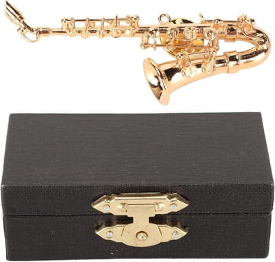 Saxofoon Speld van Koper met Rode Fluwelen Doos, Perfect voor Muziekverzameling en Decoratie