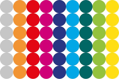 Stippen Stickers - 9 Kleuren - 5 Stickervellen - 270 Ronde Etiketten 19 mm - Kleurcodering