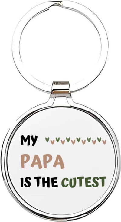Akyol - my papa is the cutest Sleutelhanger - Vader - de leukste papa's - vader sleutelhanger - papa sleutelhanger - sleutelhanger papa - familie sleutelhanger - vaderdag cadeautje - papa cadeau - dad - stiefvader - schoonvader - 4 x 7,5 CM