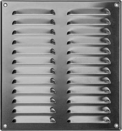 Ventilatierooster Aluminium 260x280mm met Insectenbescherming Afvoer- en Toevoerrooster