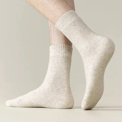 3 Paar Warme Heren Wintersokken – Dikke Thermosokken met Fleecevoering, Pluizige Kasjmier Sokken, Comfortabele Huissokken, Sneeuwsokken, Sokken voor Koude Voeten en Winterweer