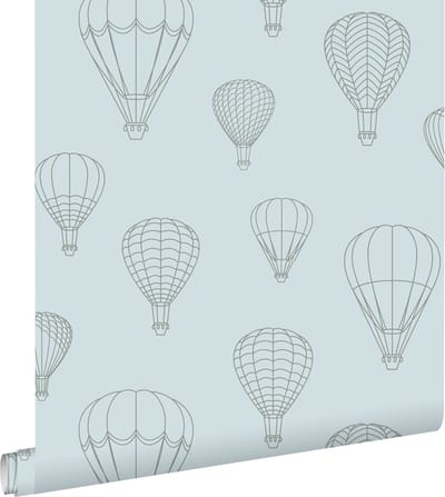ESTAhome behang luchtballonnen lichtblauw - 50 x 900 cm - 139719
