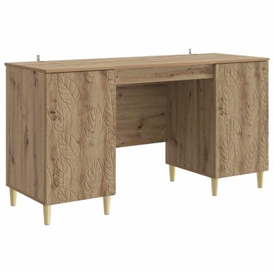 vidaXL - Bureau - Artisanaal - eiken - 142,5 - x - 50 - x - 75 - cm - Bewerkt - hout
