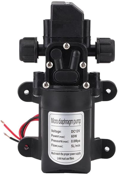 Allecto - Zelfaanzuigende membraanpomp - Hoge druk waterpomp - 12V 5 l/min - Compact formaat - Drukschakelaar - Geschikt voor caravan en boot
