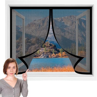 Horren Raam - Muggenhor - Insecten Buiten - Zelfsluitend Magneet - 202 x 71 cm - Zwart