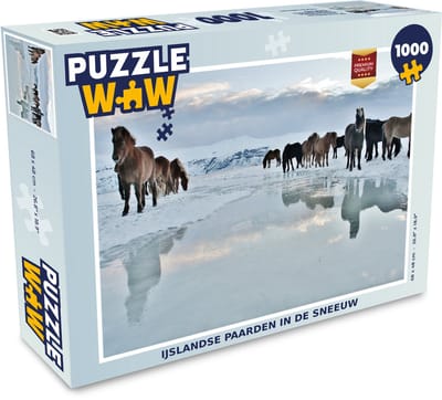 Puzzel Paarden - IJs - Sneeuw - Legpuzzel - Puzzel 1000 stukjes volwassenen