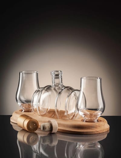 Heritage Glasses - Whiskey Barrel Tap-karaf Hervulbaar en 2 glazen set - Perfecte Cadeau voor de whiskyliefhebber!