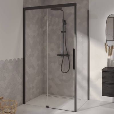 Ben IMotion Douchecabine - met Schuifdeur Naar Links - 120x90x206 cm - Veiligheidsglas - Antikalk - Mat Zwart - Douchewand