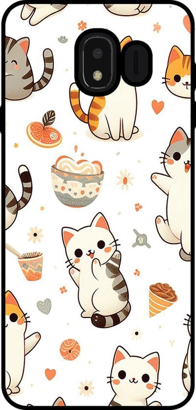 Smartphonica Telefoonhoesje Geschikt voor Samsung Galaxy J4 2018 met katten opdruk - TPU backcover case cat design geschikt voor Samsung Galaxy J4 2018