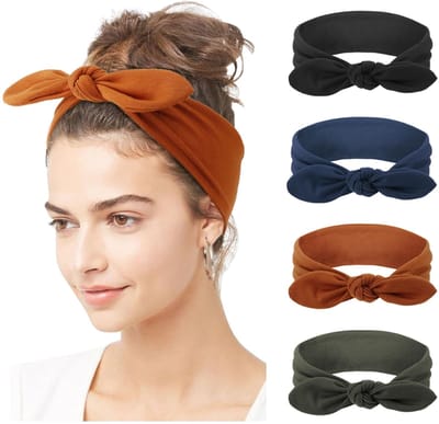 Dailygoods- Hoofdbanden 4 Pak - Vrouwen Haarbanden - Sport Hoofdband - Haaraccessoires - Verstelbare Strikken - Modieuze Look - Haarband