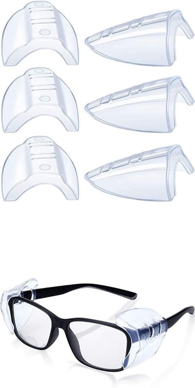 Veilige Zijkant Veiligheidsbril, 3 Paar Transparante Veiligheidsgoggles, Flexibel en Antislip voor Kleine tot Medium Brillen, Ideaal voor Werk en Hobby