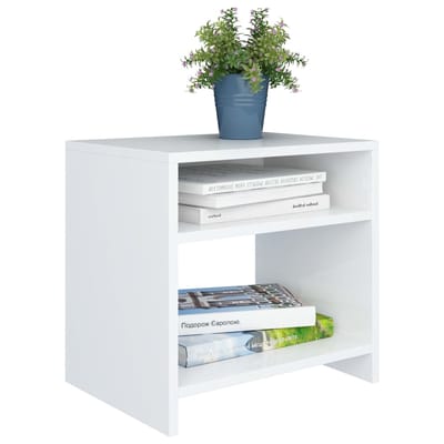vidaXL - Nachtkastjes - 2 - st - 40x30x40 - cm - bewerkt - hout - wit