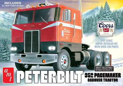 AMT Modelbouwpakket Militaire voertuigen - 1375 Coors Beer Peterbilt 352 - Pmaker Cabover Plastic - 1:25 - Modelbouw