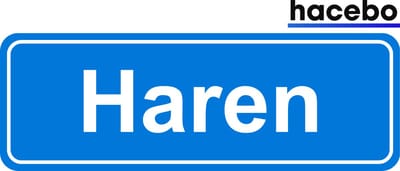 Hacebo - Plaatsnaam Sticker - 29x10 CM - Haren sticker - Verkeersborden sticker - grappige cadeaus - Haren