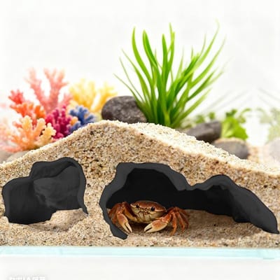 Aquarium Grot - Vissen Schuilplaats - Aquarium Decoratie - Meerdere Kamers - 30x20x30mm - Zwart