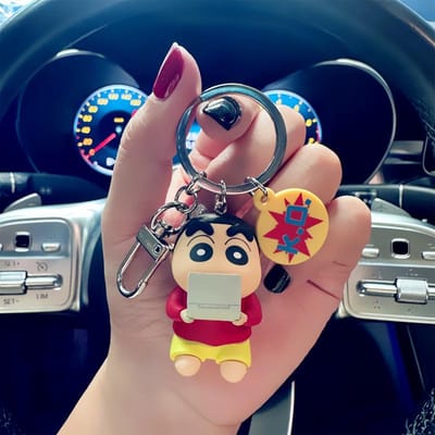 Nieuwe Kawaii Anime Cartoon Figuren Crayon Shin-chan Sleutelhangers Schattige Rugzak Hanger Sleutelhouder Sieraden Accessoires Verjaardagscadeaus gray