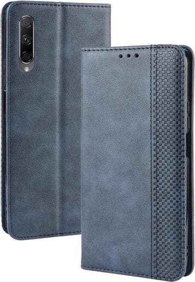 Vintage Book Case - Geschikt voor Huawei P Smart Pro Hoesje - Blauw