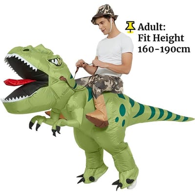 Costume de Vélociraptor Gonflable Adulte Taille Moyenne Petite Taille Halloween Noël Carnaval Cosplay Fête Festival Événement Accessoire One Size beige
