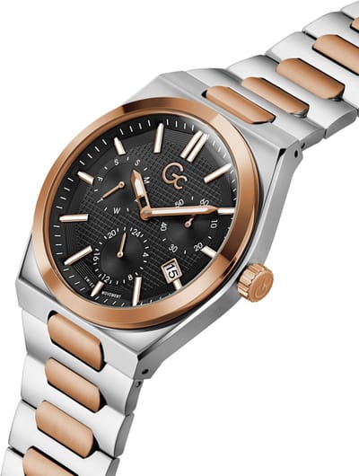 Gc Gc Prodigy Multi-Function Watch Zilver En Roségoud Case: 100% Roestvrij Staal | Armband: 100% Roestvrij Staal 44 mm Z40001G2MF