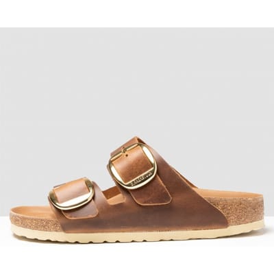 Damessandalen Birkenstock Arizona Big Buckle Natural Leather Oiled