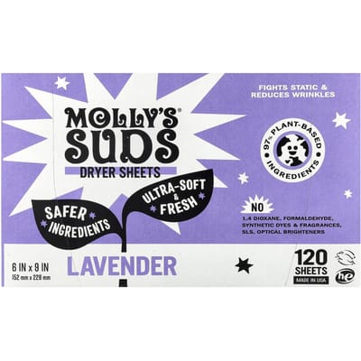 Molly'S Suds, Droogvellen voor Droogtrommels, Lavendelgeur, 120 Vel purple