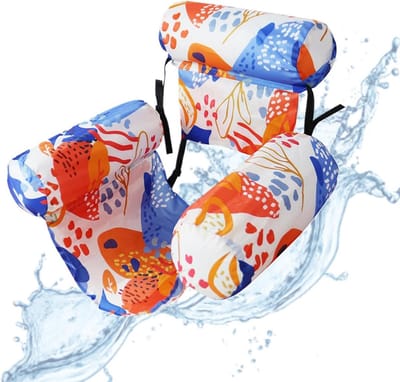 LISM-Opblaasbare mat voor in het zwembad - Verstelbare dikte, ergonomisch en draagbaar | Opblaasbare ligmat voor volwassenen, geschikt voor stranden, waterparken, rivieren, zeeën, meren, feesten, fotoshoots en reizen - Oranje