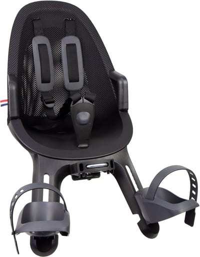 Qibbel Air Fietsstoeltje Voor - Midnight Black – Inclusief Stuurpenadapter 1 1/8 voor Geïntegreerde Kabels - ICR - Voorzitje - Fietszitje - Stuur