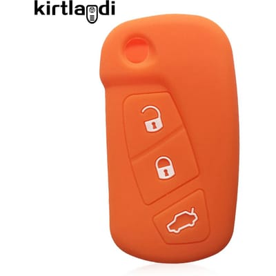 Siliconen Auto Sleutelhoesje voor Ford KA MK2 Urban Street Ka Voertuigen Hoesje Sleutelhouder Sleutelhanger Afstandsbediening Shell Jasje 3 Knoppen 2008-2016 oranje