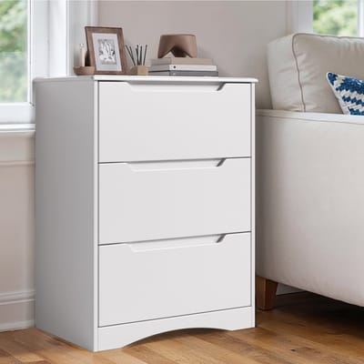 Xbro Ladekast Slaapkamer - Met 3 Ruime Lades voor Geordende Opbergruimte - Opbergkast - Ladekast voor Slaapkamer - 60 x 40 x 75 cm - Wit