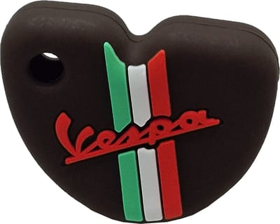 Vespa Siliconen Sleutelhoesje - Bruin met Rode letters - Bruin met Rood - Italiaanse Vlag