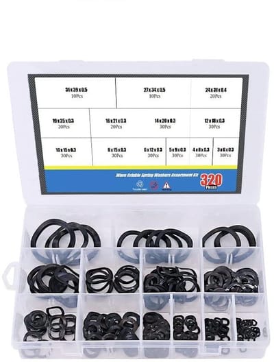 Dailygoods- Veerset 320 Stuks - Hoge Kwaliteit Koolstofstaal - Slijtvast - Elastisch - Trillingsbestendig - Duurzaam - Veerringen