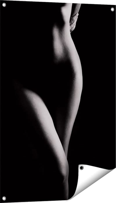 Gards Tuinposter Naakte Vrouw Lichaam - Erotiek - 60x90 cm - Tuindoek - Tuindecoratie - Wanddecoratie buiten - Tuinschilderij