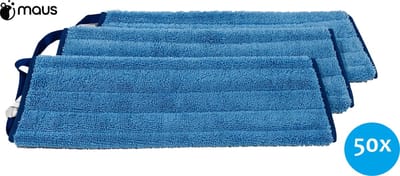 MAUS Vlakmop microvezel 45 cm - 50 stuks - velcro