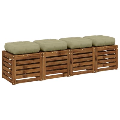 vidaXL - 4-Piece - Zitkussens - VIANEN - 4 - pcs - 100% - Polyester - Lichtgroen