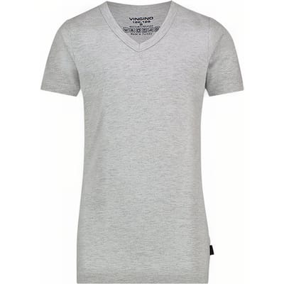 Vingino Short Sleeve V Neck Ts Boys Grey Mele Maat: XXS | T-Shirts Outlet | Unisex | Grijs