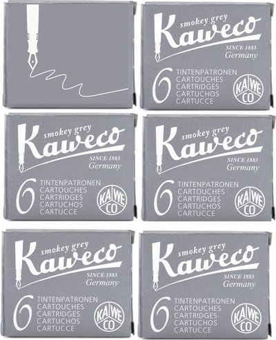 Kaweco Vulpen vullingen Grijs, Smokey Grey, 6 doosjes