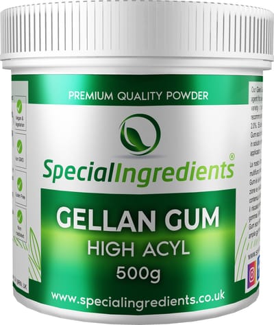 Gellan Gom LT100 (Hoog / High Acyl) - 500 g - Veganistisch Bindmiddel - Culinaire Gel - Moderne Gastronomie - Moleculair Koken - Hersluitbare Pot - Recycled Plastic